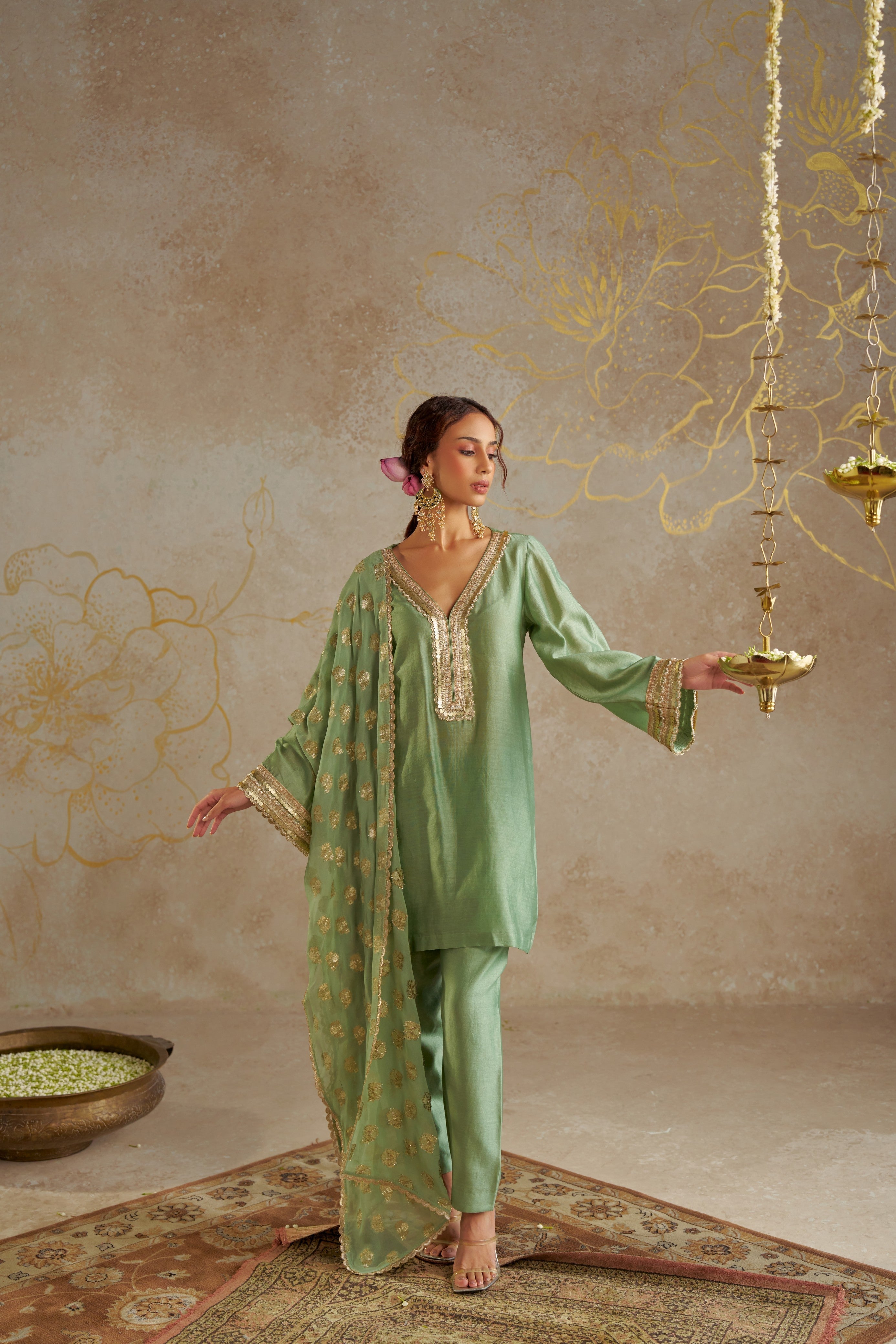 Jade Chanderi Kurta Set