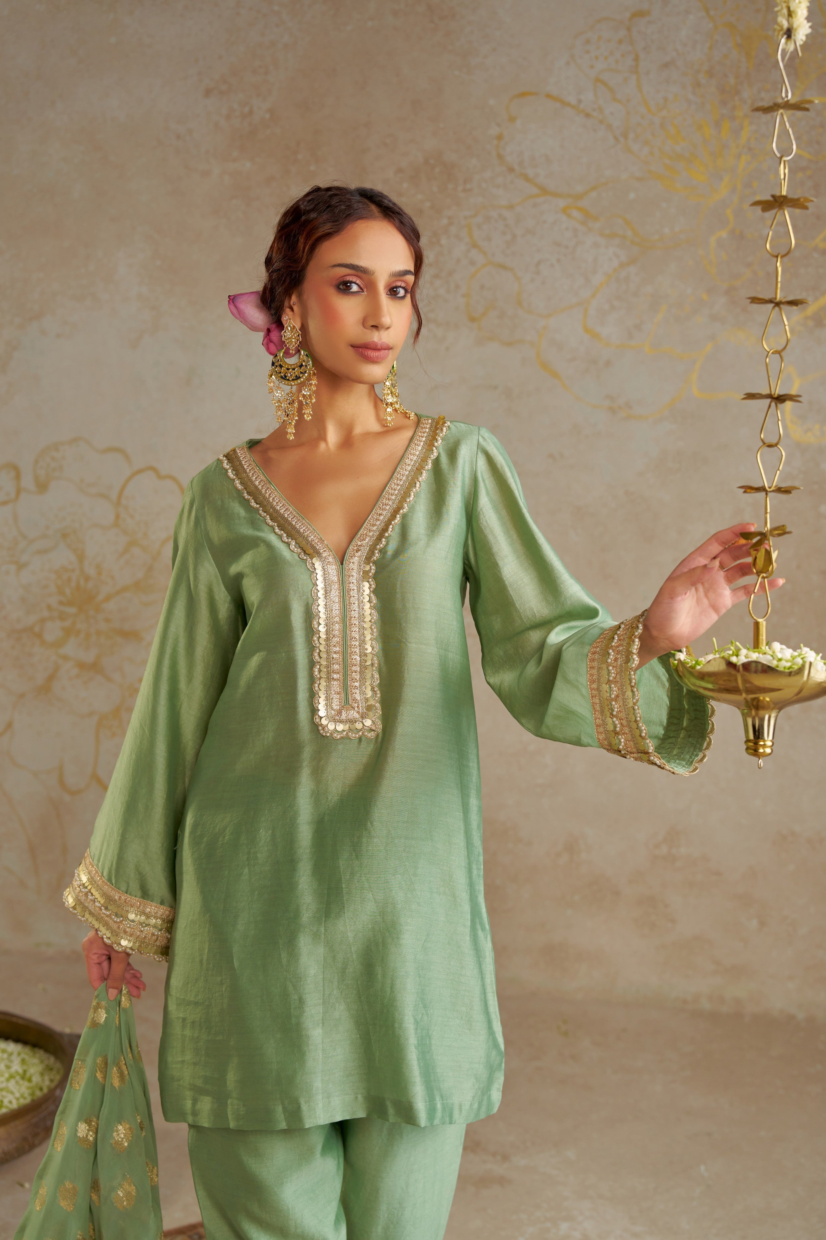 Jade Chanderi Kurta Set