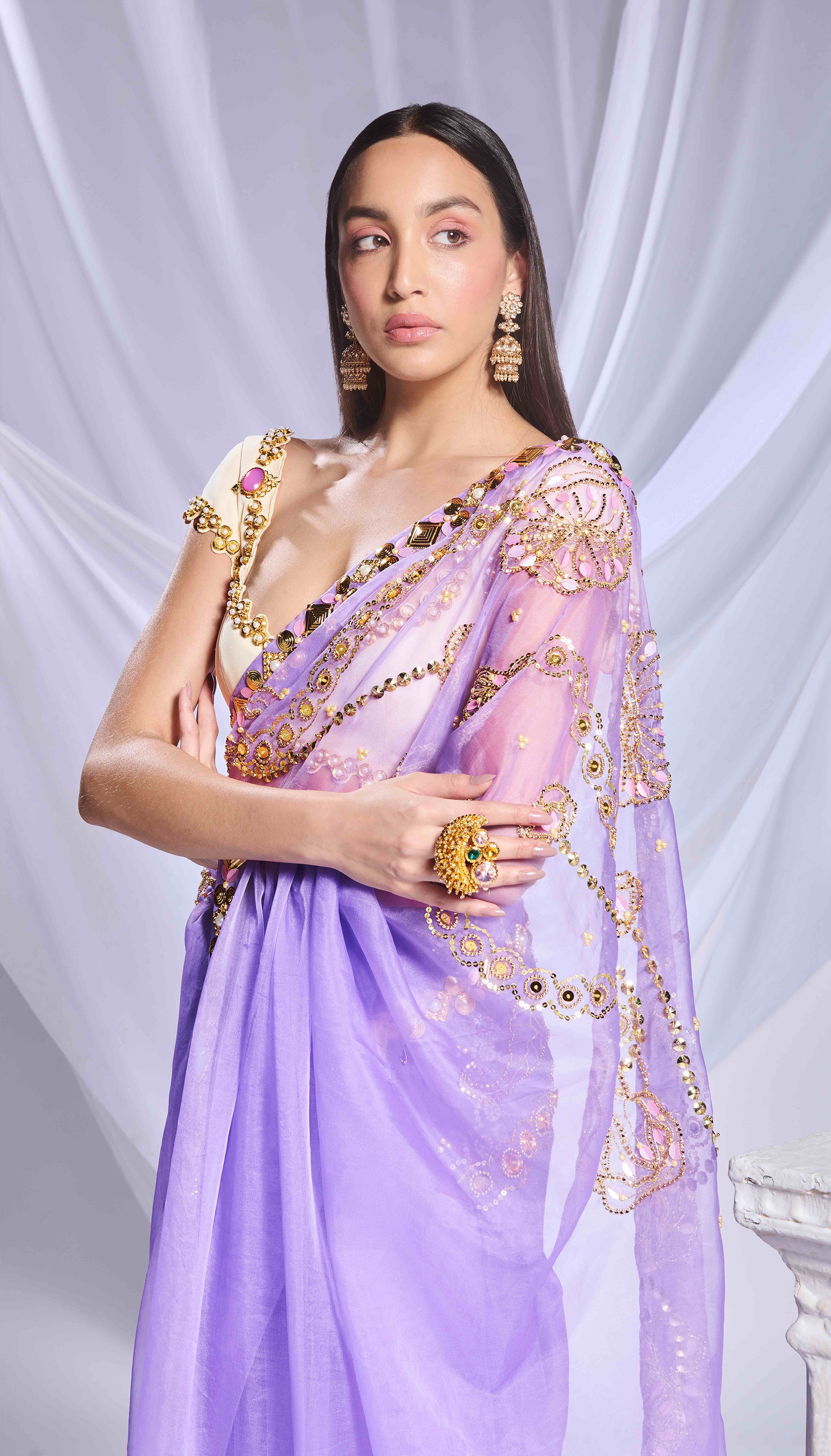 Lavender Love Potion saree set