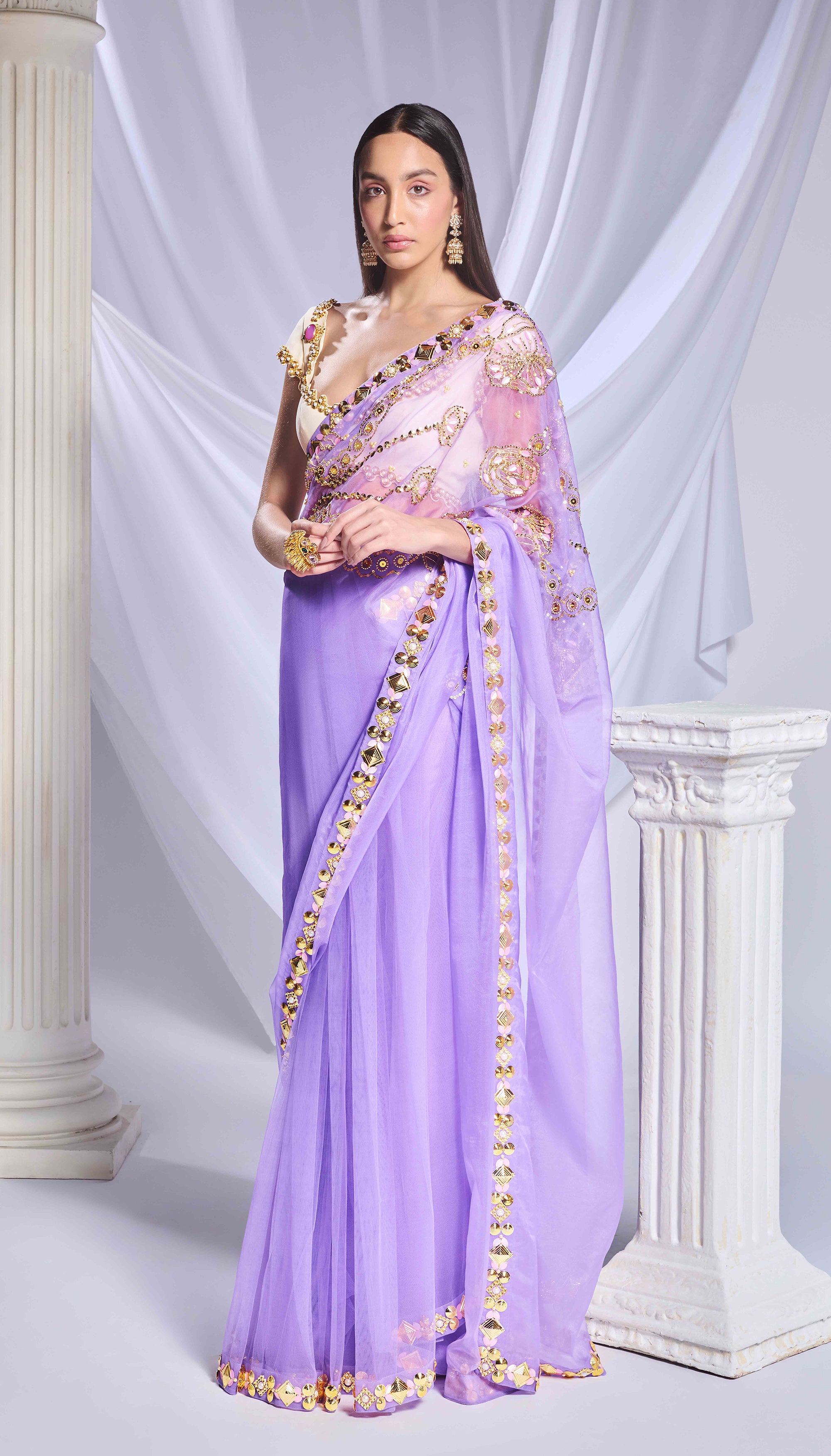 Lavender Love Potion saree set