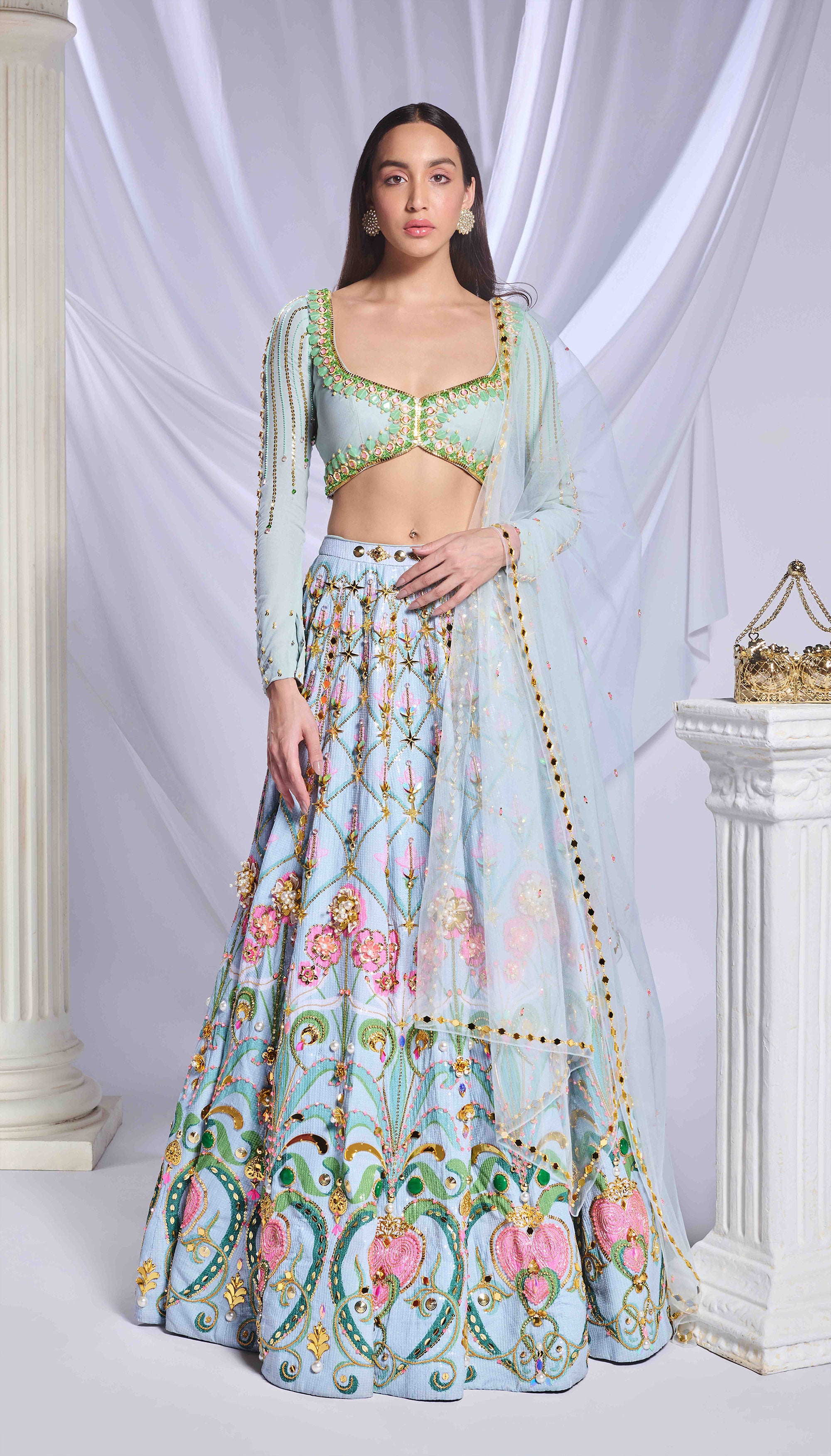 Mint Mystique Lehenga Set