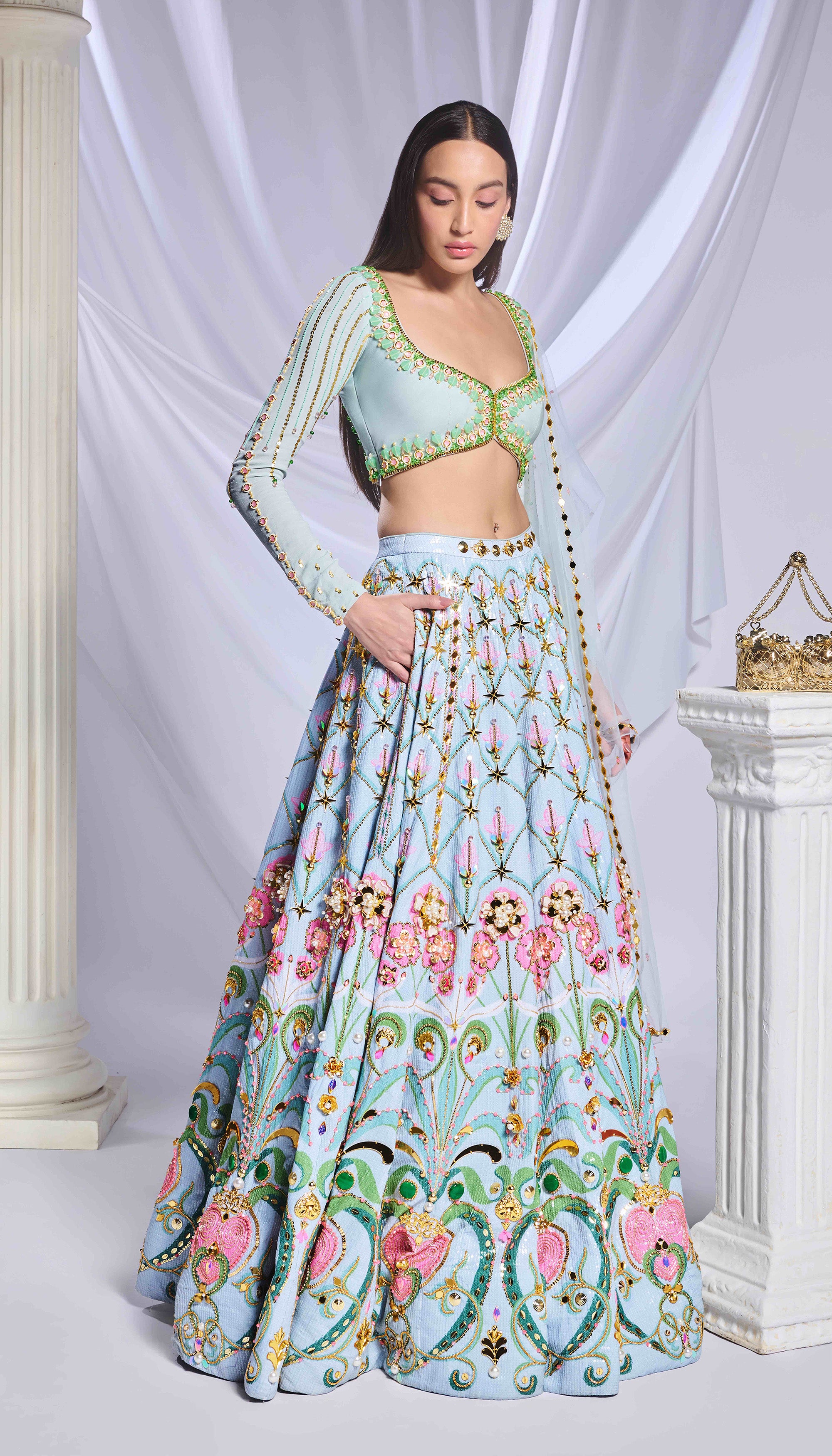 Mint Mystique Lehenga Set