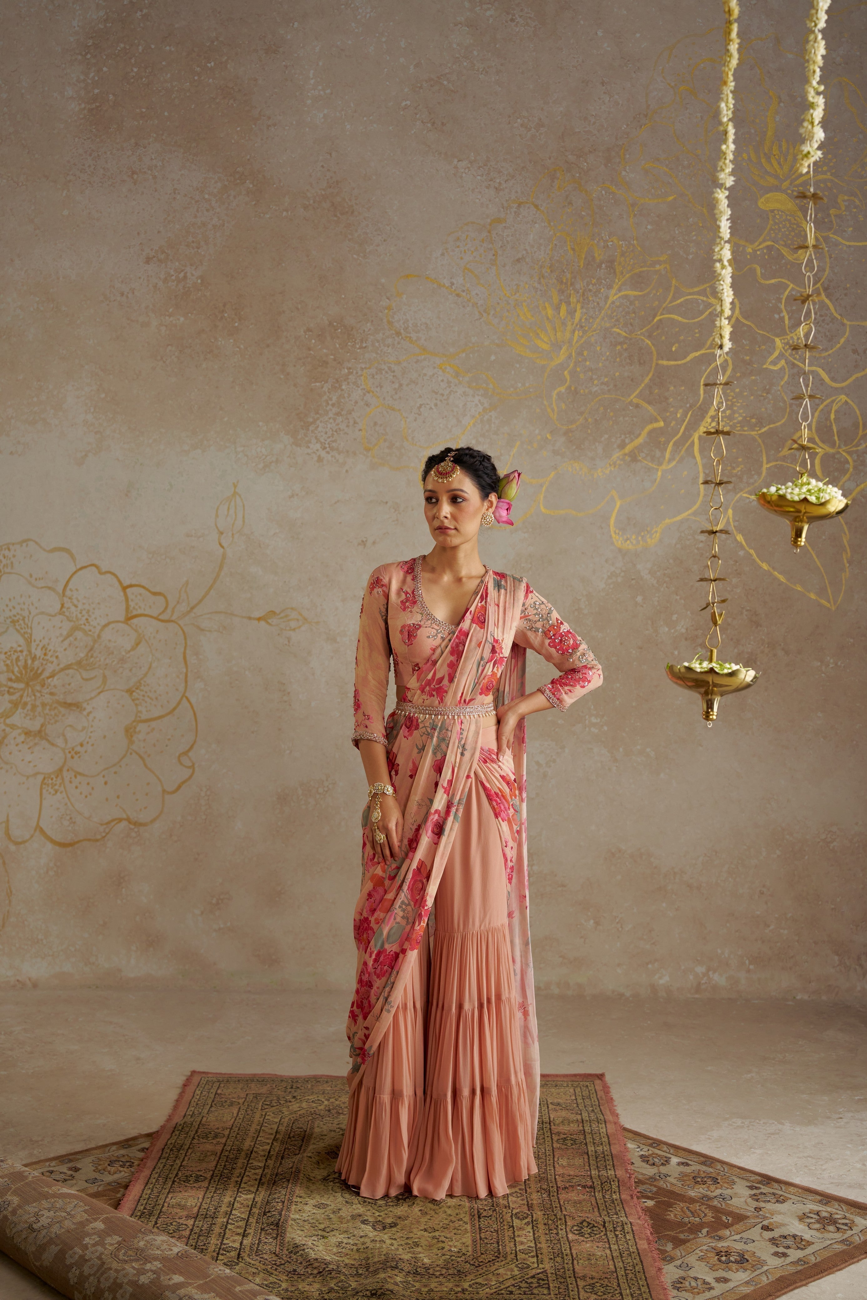 Blush Rose Sharara Saree Set