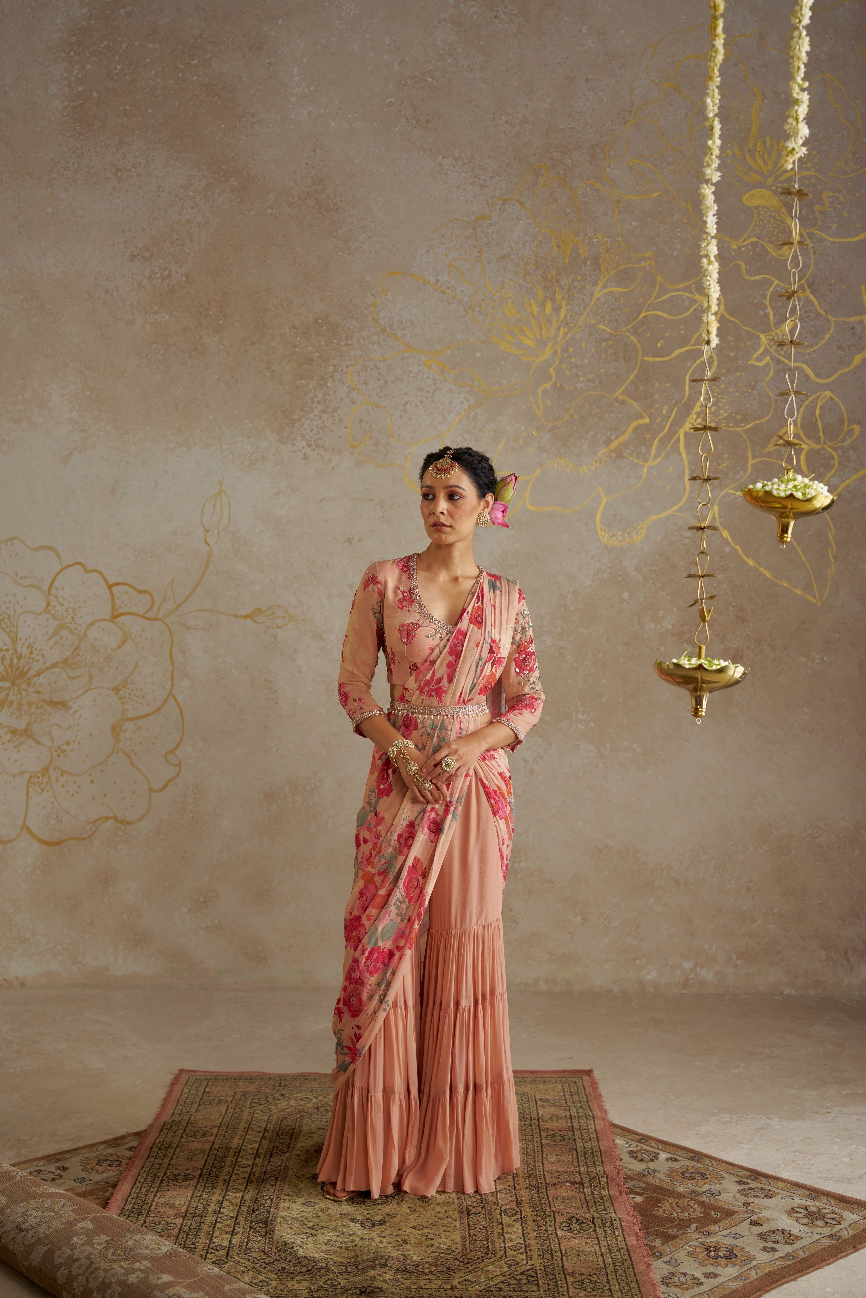 Blush Rose Sharara Saree Set