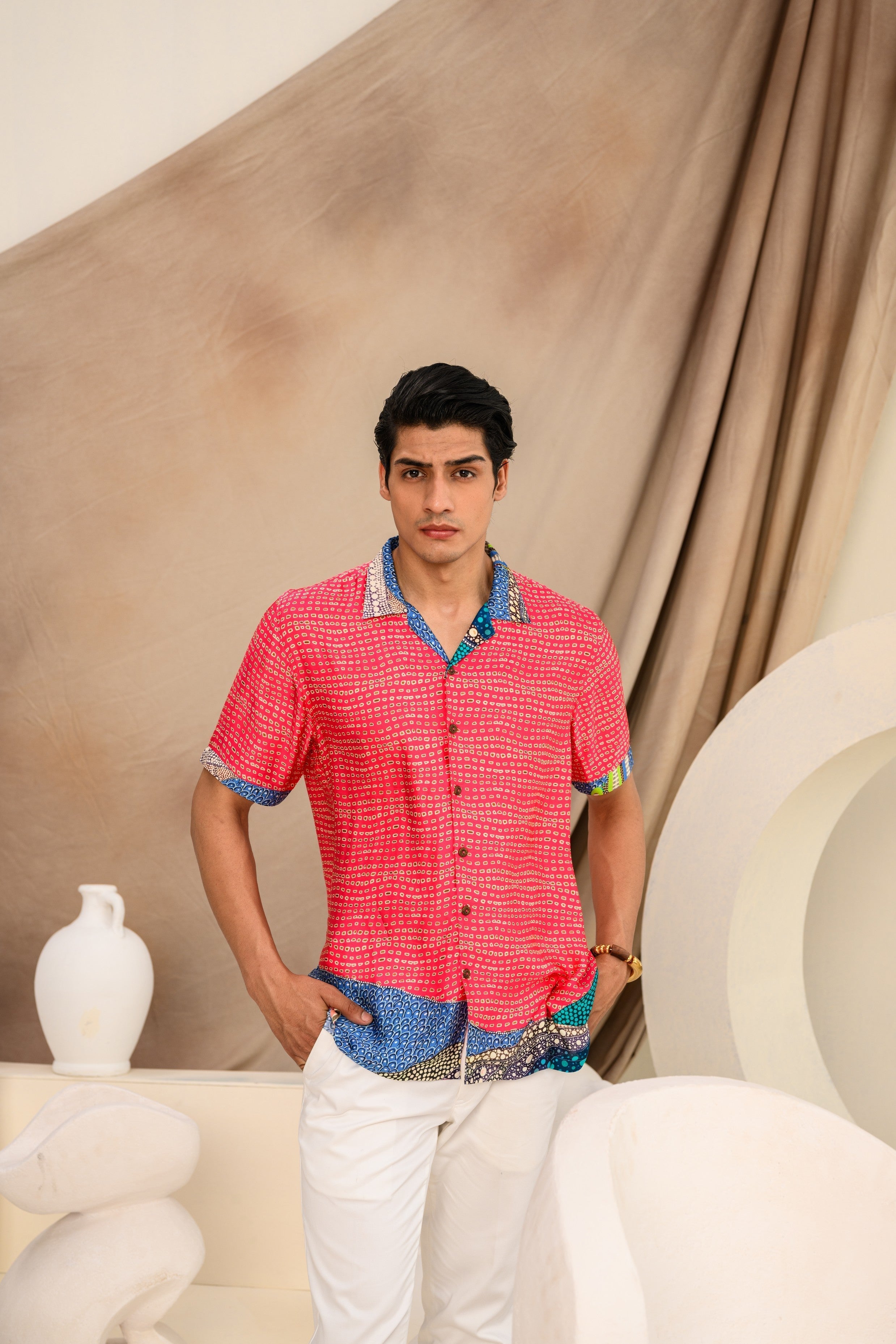 CORAL MENS HALF SLEEVE SHIRT SET