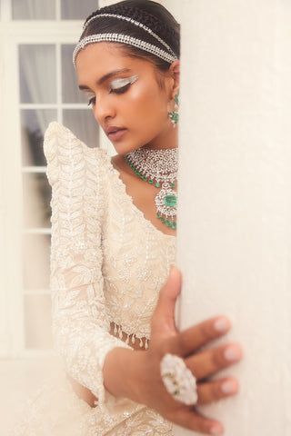 Ivory embroidered lehenga