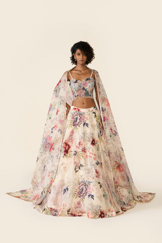 Ivory Printed Lehenga Set