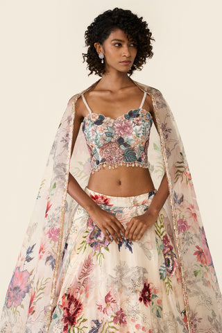 Ivory Printed Lehenga Set