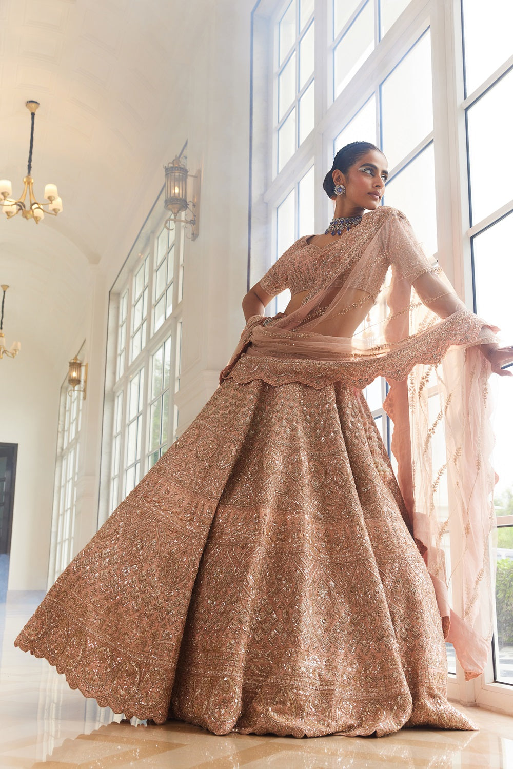 Pink embroidered lehenga