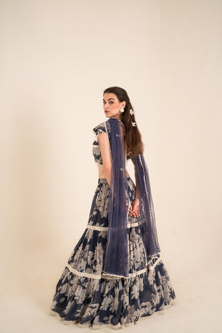 Indigo Blue Lehenga Set