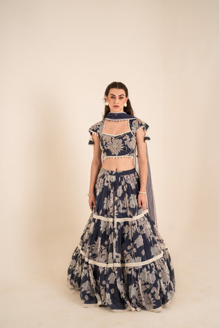 Indigo Blue Lehenga Set