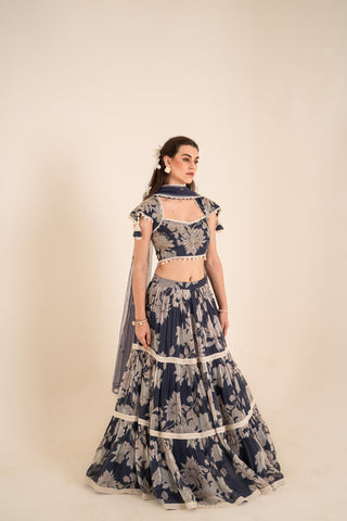 Indigo Blue Lehenga Set