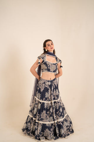 Indigo Blue Lehenga Set