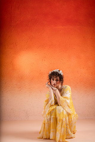 Corn Yellow Midi Dress