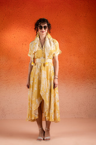 Corn Yellow Midi Dress