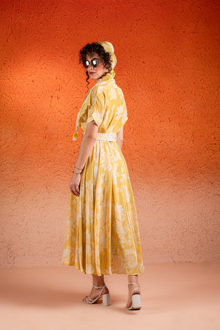 Corn Yellow Midi Dress