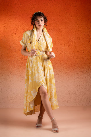 Corn Yellow Midi Dress