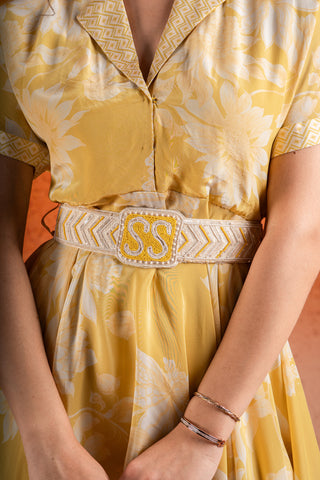 Corn Yellow Midi Dress