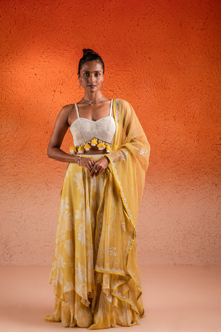 Corn Yellow Lehenga Set