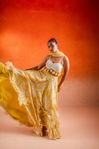 Corn Yellow Lehenga Set