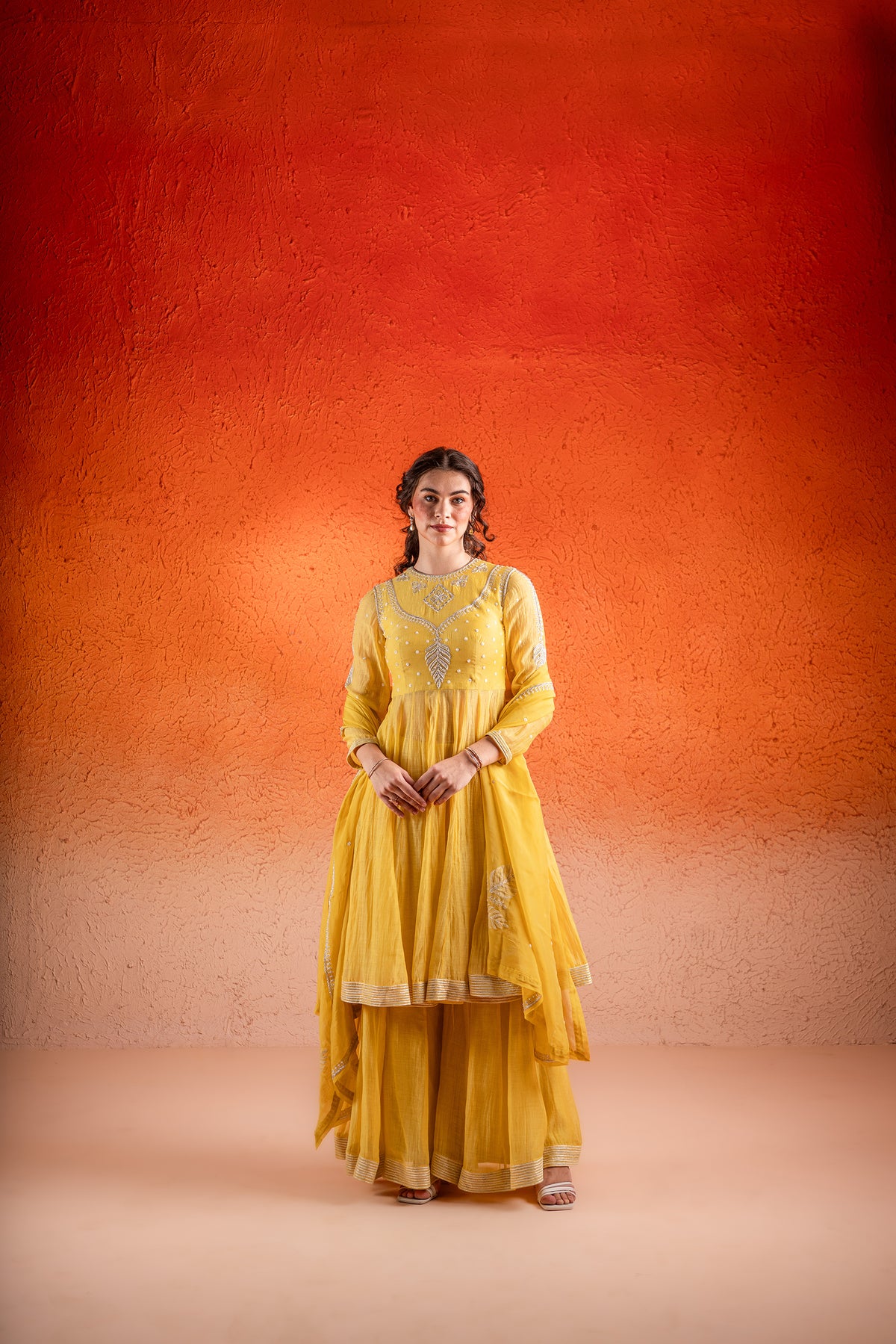 Corn Yellow Anarkali Set