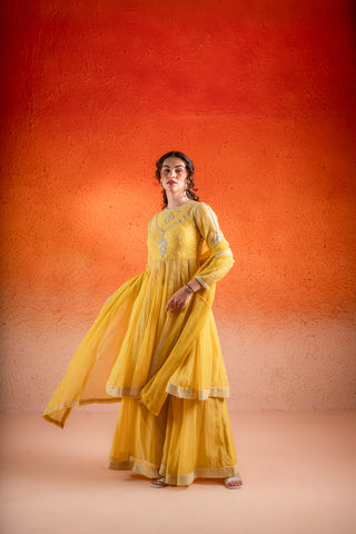 Corn Yellow Anarkali Set