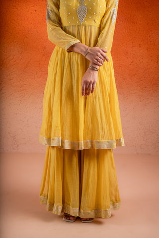 Corn Yellow Anarkali Set