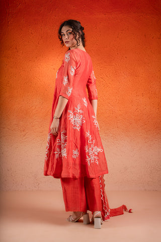 Georgia Peach Anarkali Set