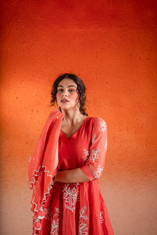 Georgia Peach Anarkali Set