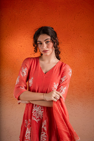 Georgia Peach Anarkali Set