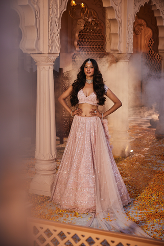 Pink embroidered lehenga