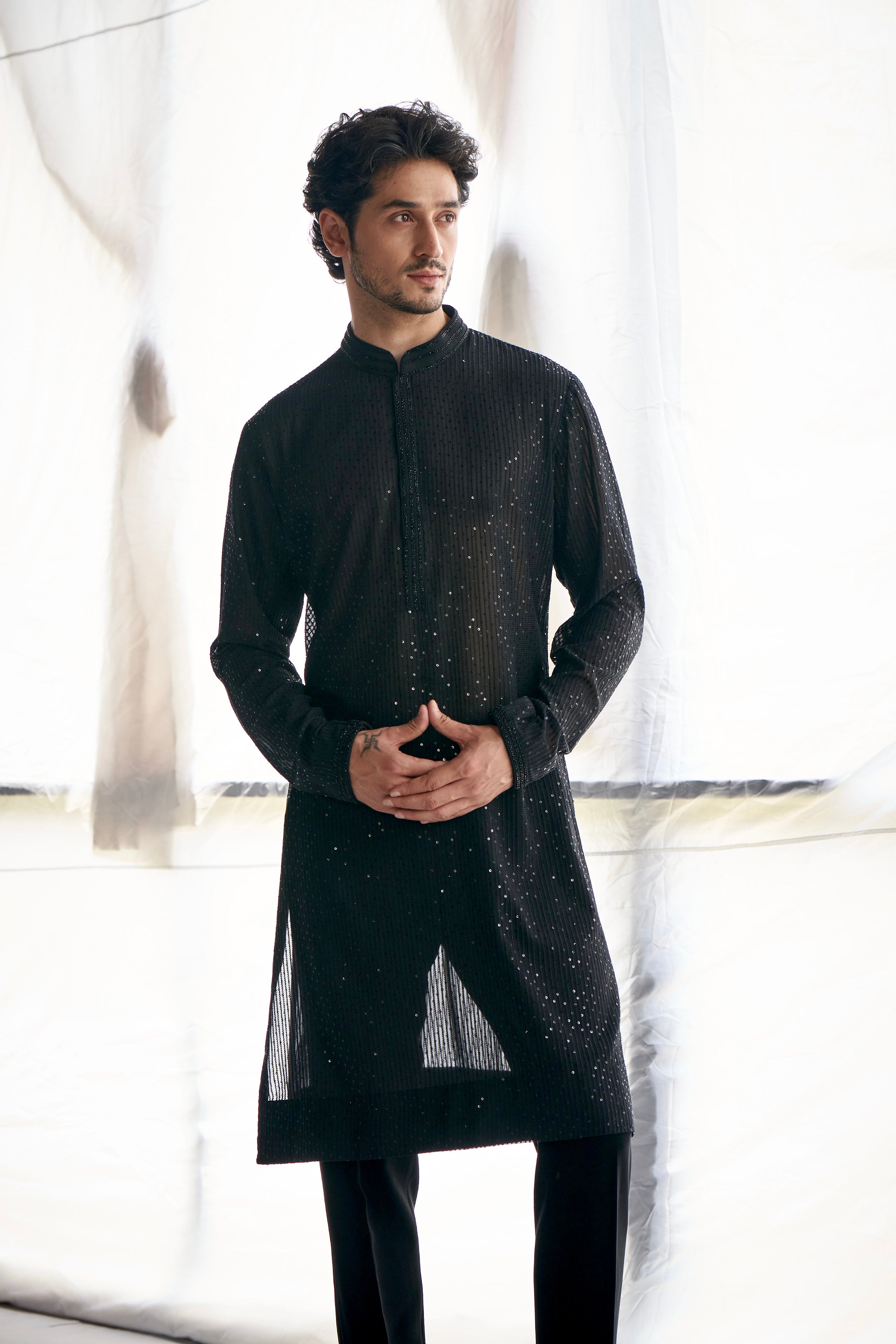 Black sequins kurta