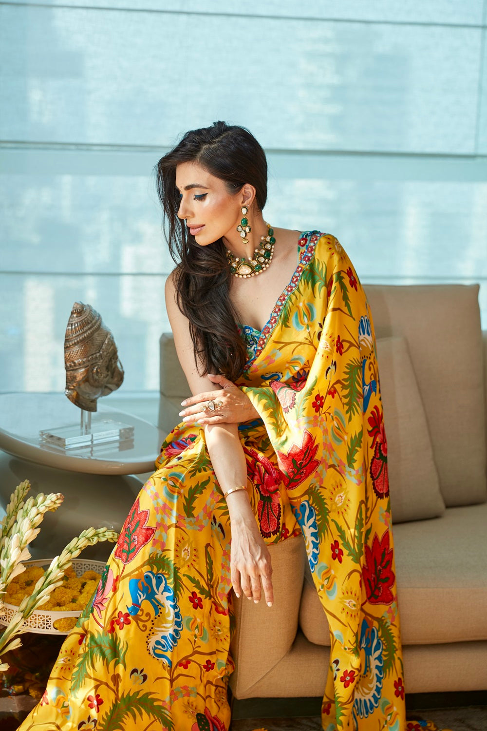 Tuscan print saree