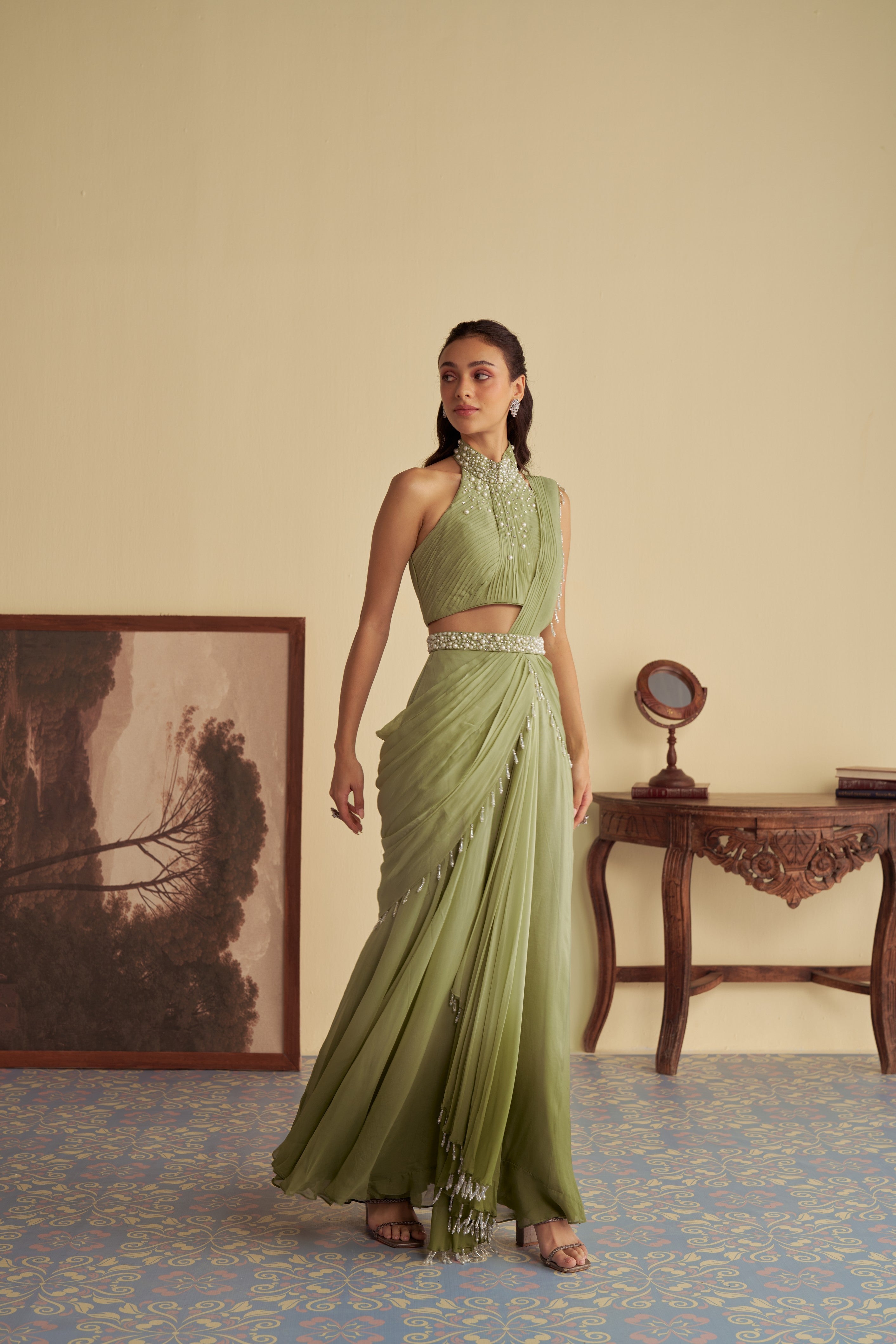 The Ivy Veil saree set