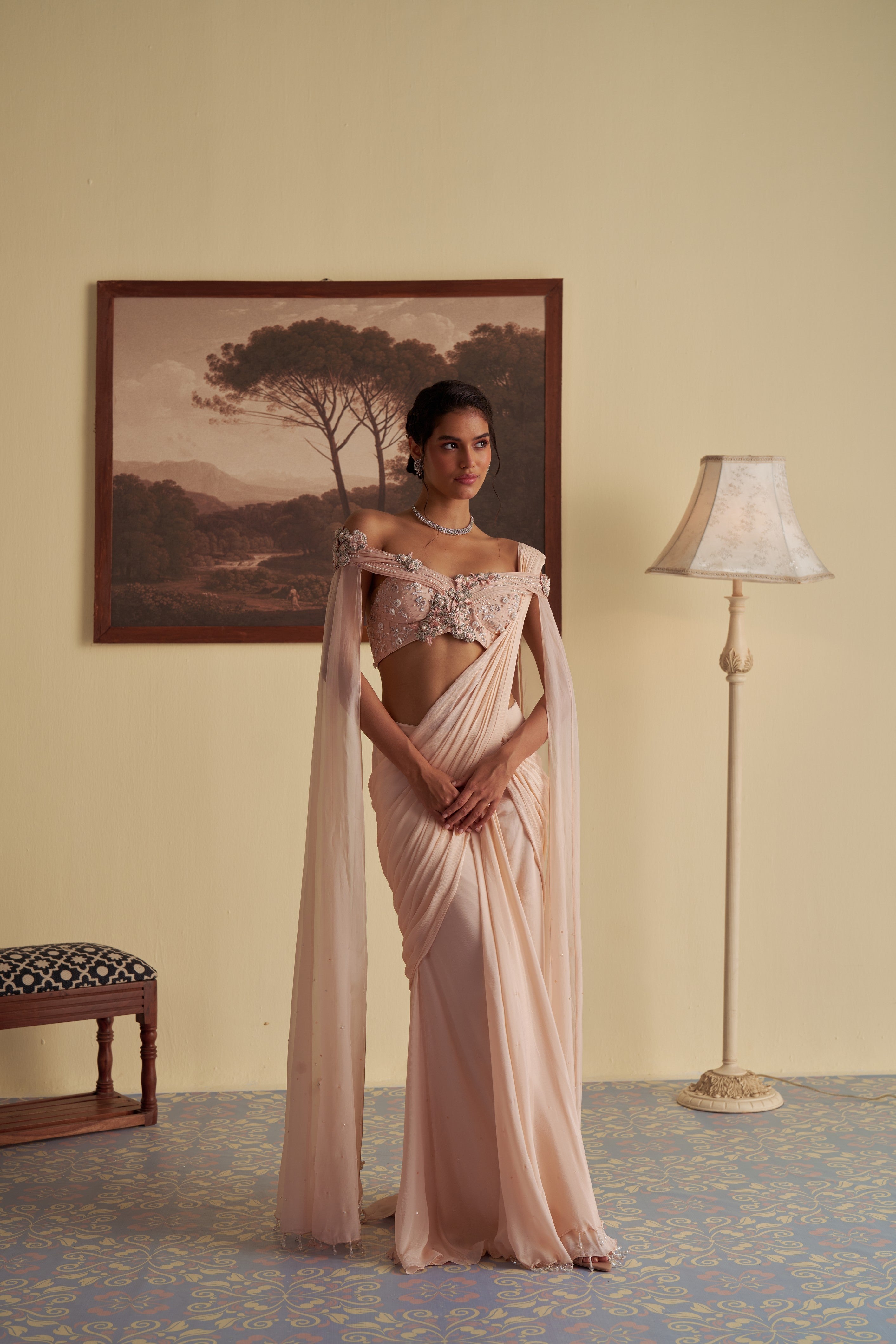 Flora's drape drape saree set