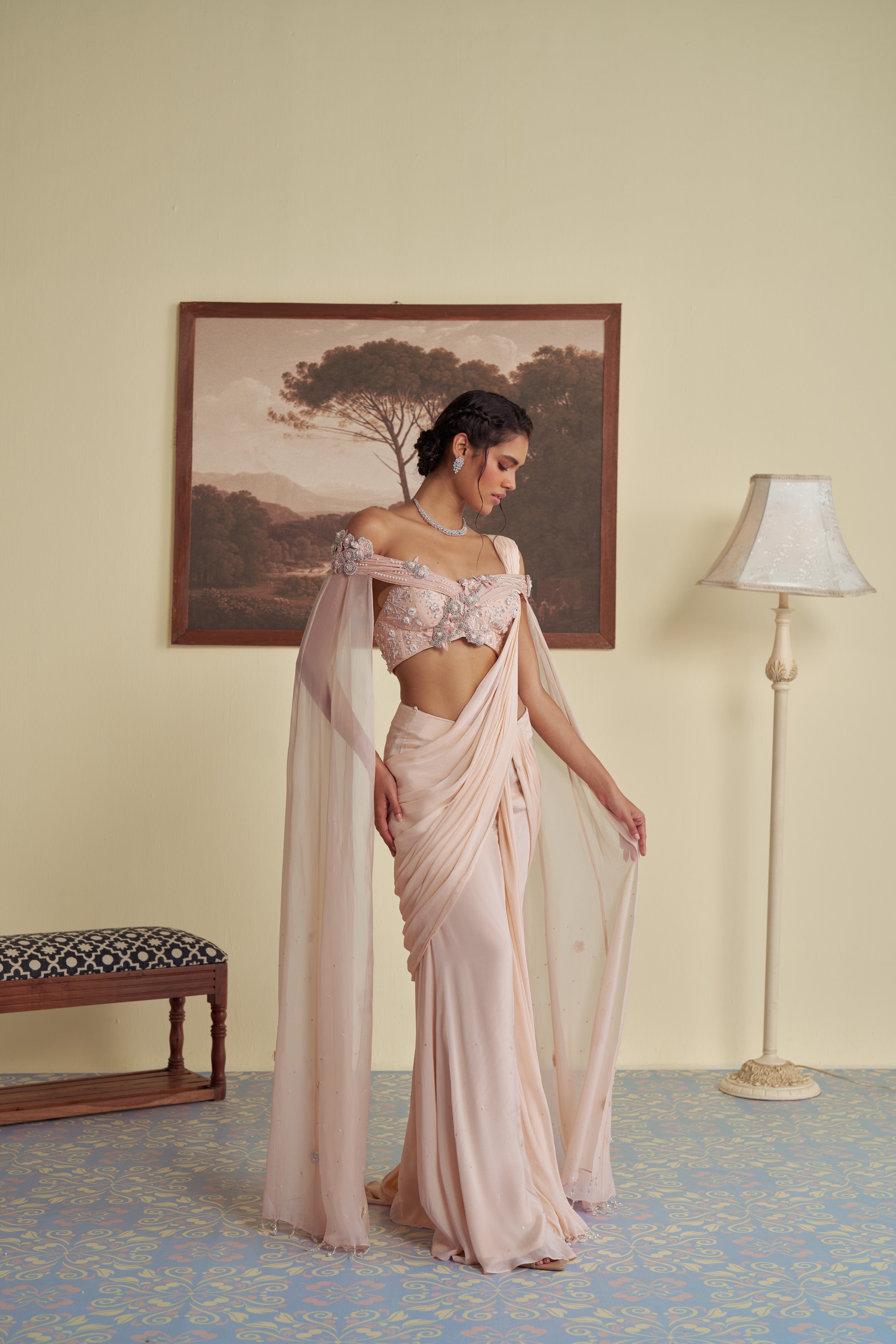 Flora's drape drape saree set