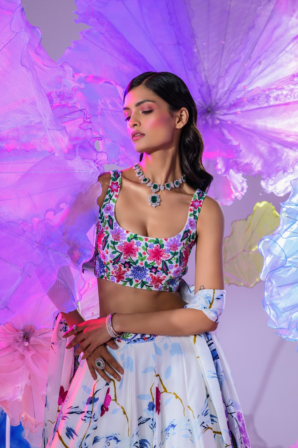 Bloom Print Lehenga Set