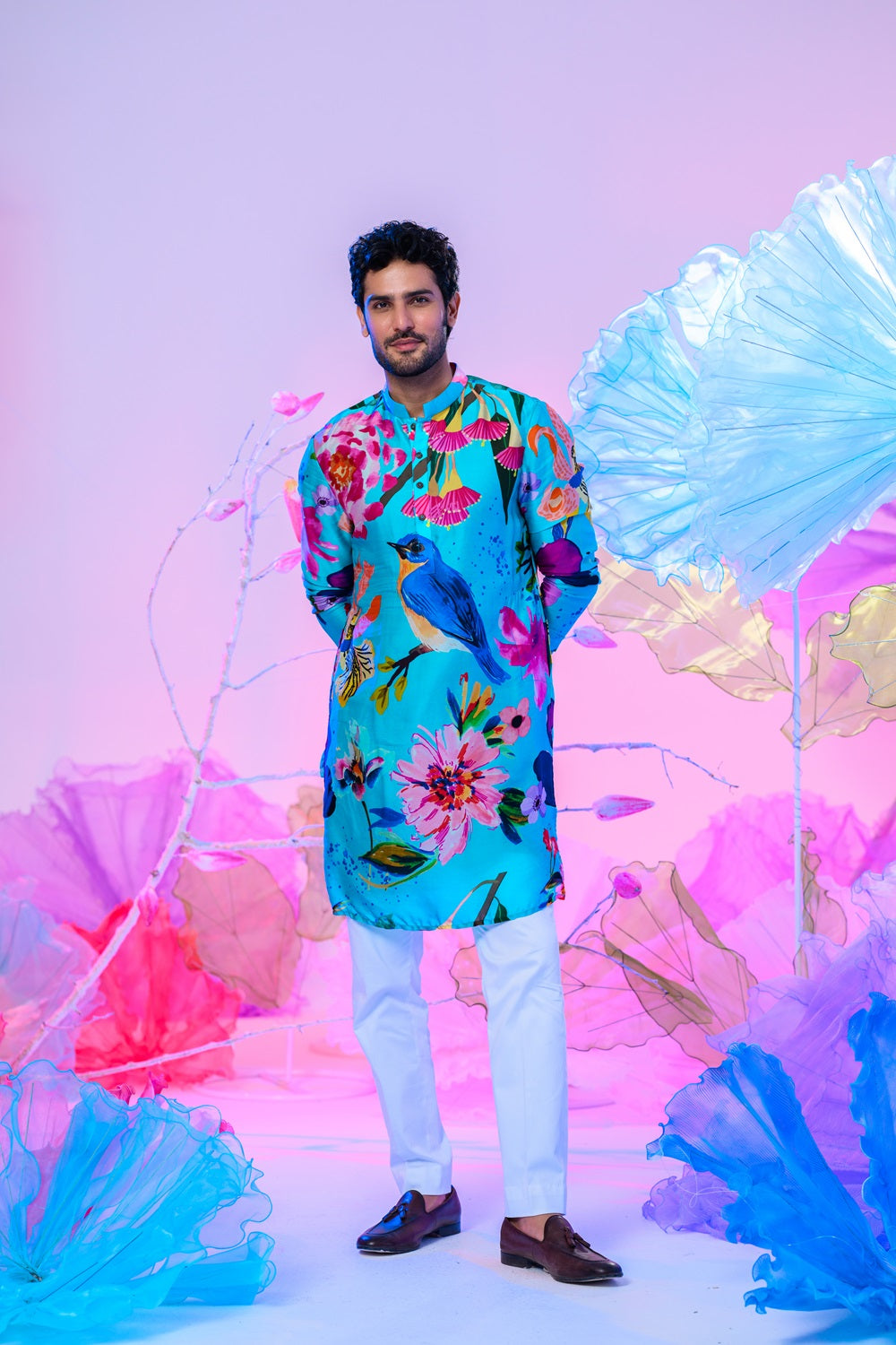 Aqua Print Kurta Set