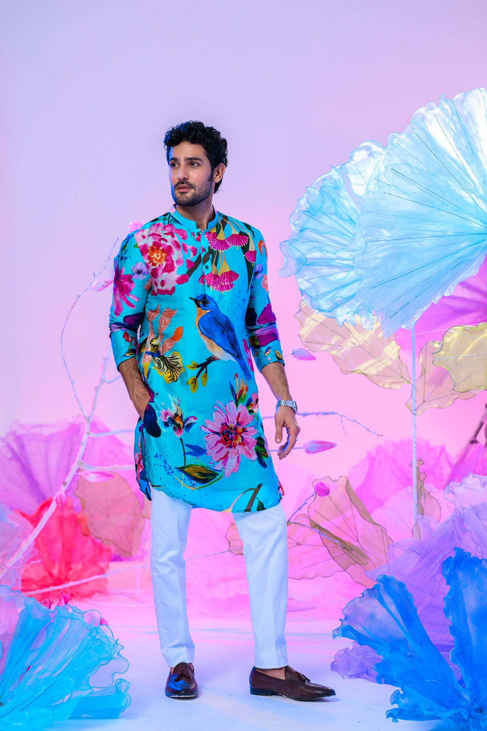 Aqua Print Kurta Set