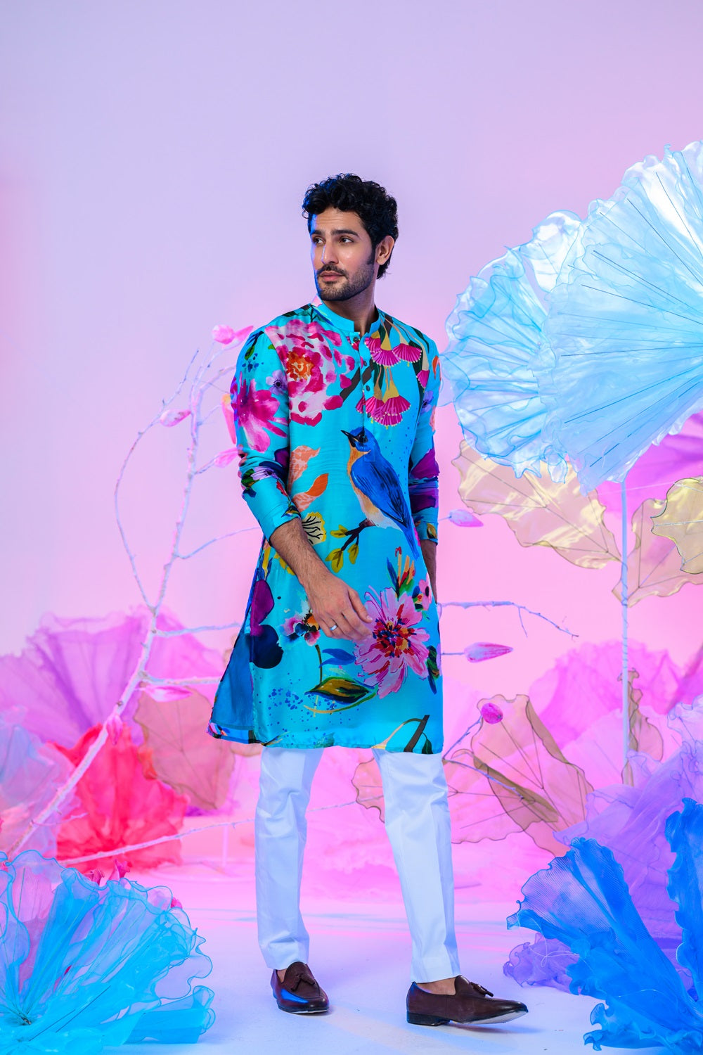 Aqua Print Kurta Set