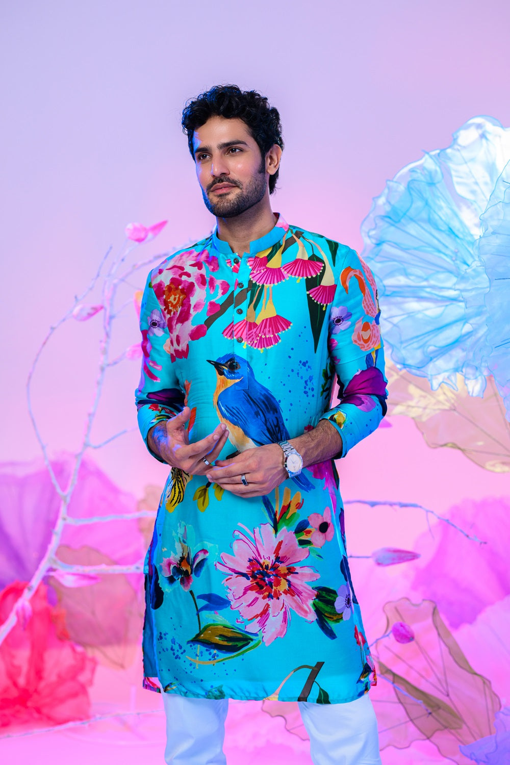 Aqua Print Kurta Set