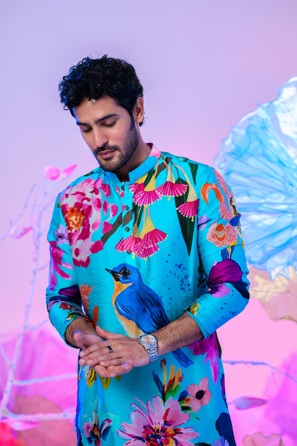 Aqua Print Kurta Set