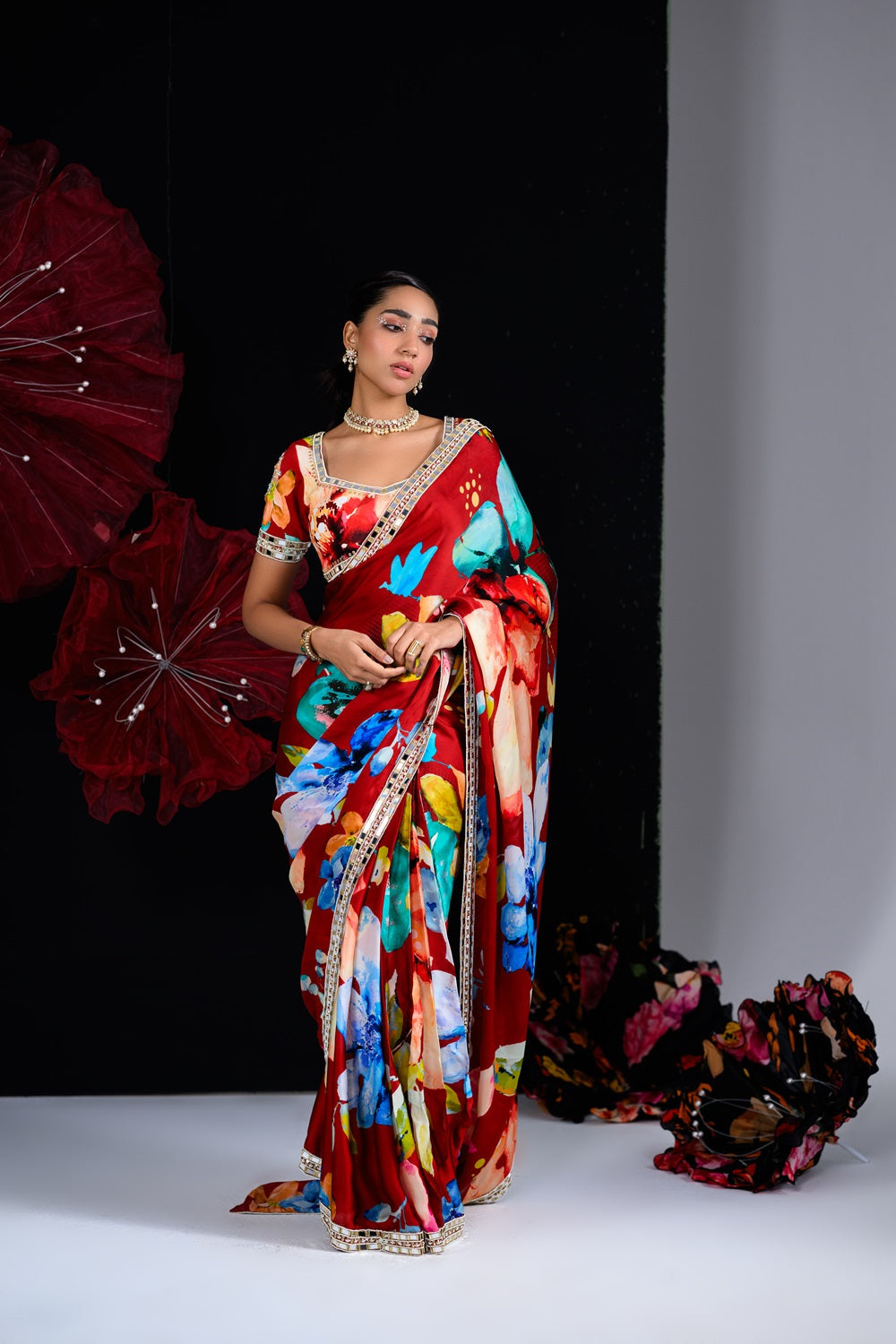 Peony saree