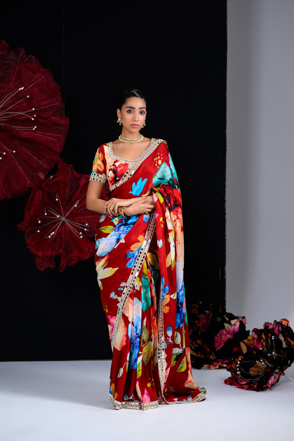 Peony saree