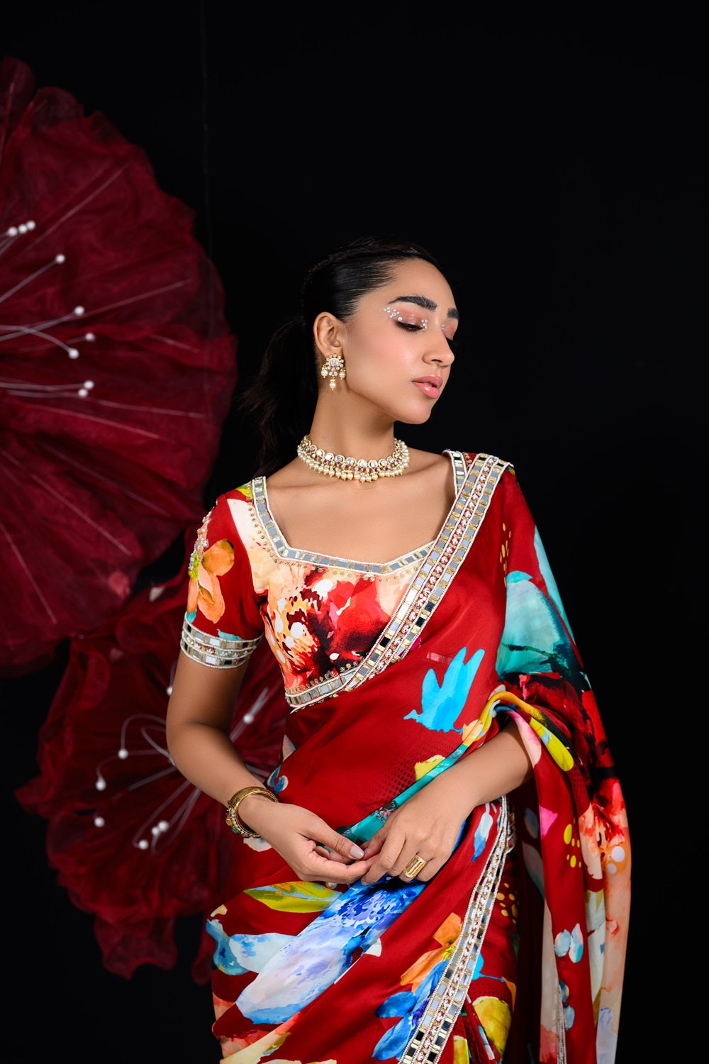 Peony saree