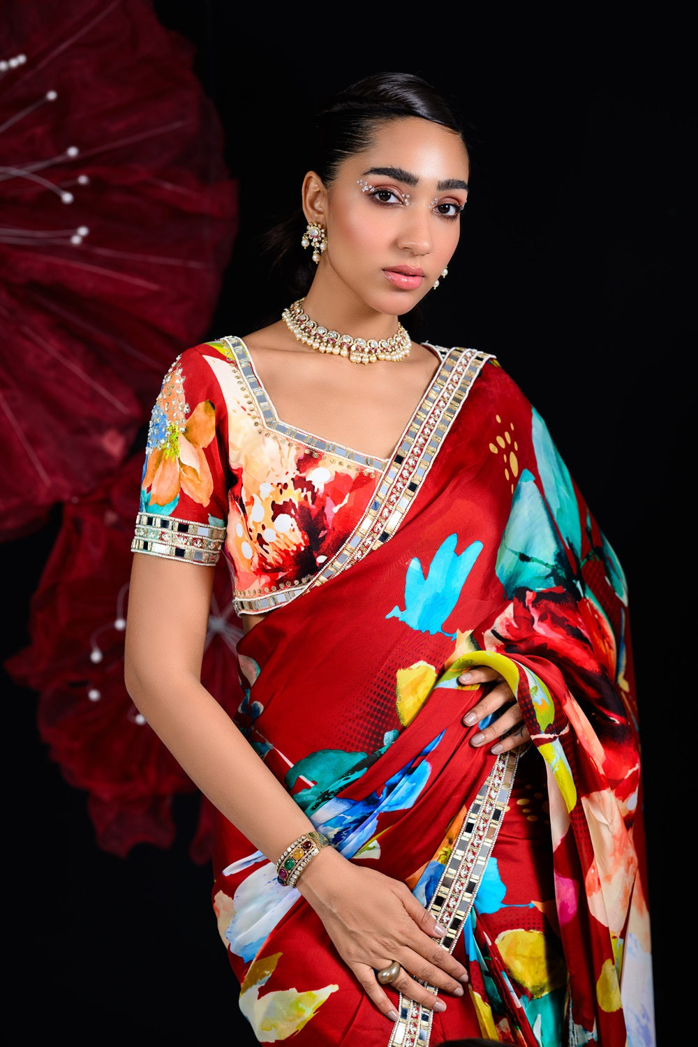 Peony saree