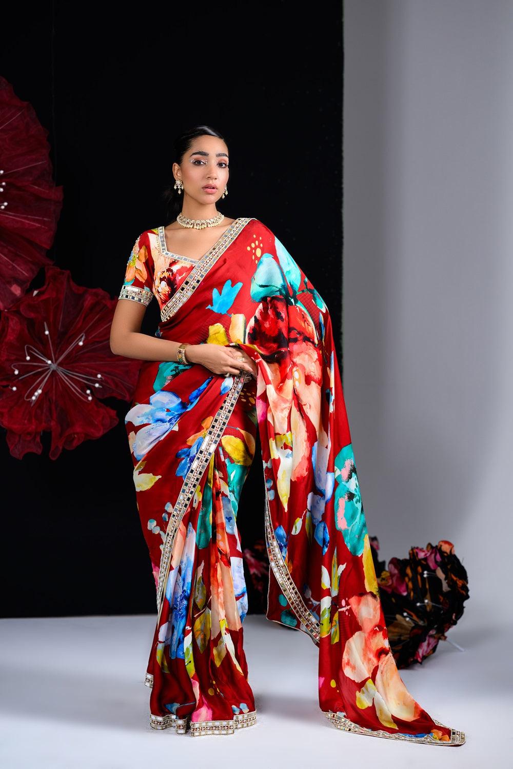 Peony saree