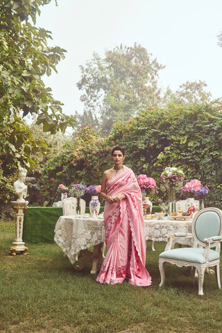 Lady Jessica' Kadhua Meenakari Zari Handloom Sari with Embroidered Border