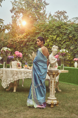 'Valeria' Kadhua Meenakari Handloom Sari with Embroidered Border