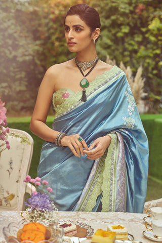 'Valeria' Kadhua Meenakari Handloom Sari with Embroidered Border